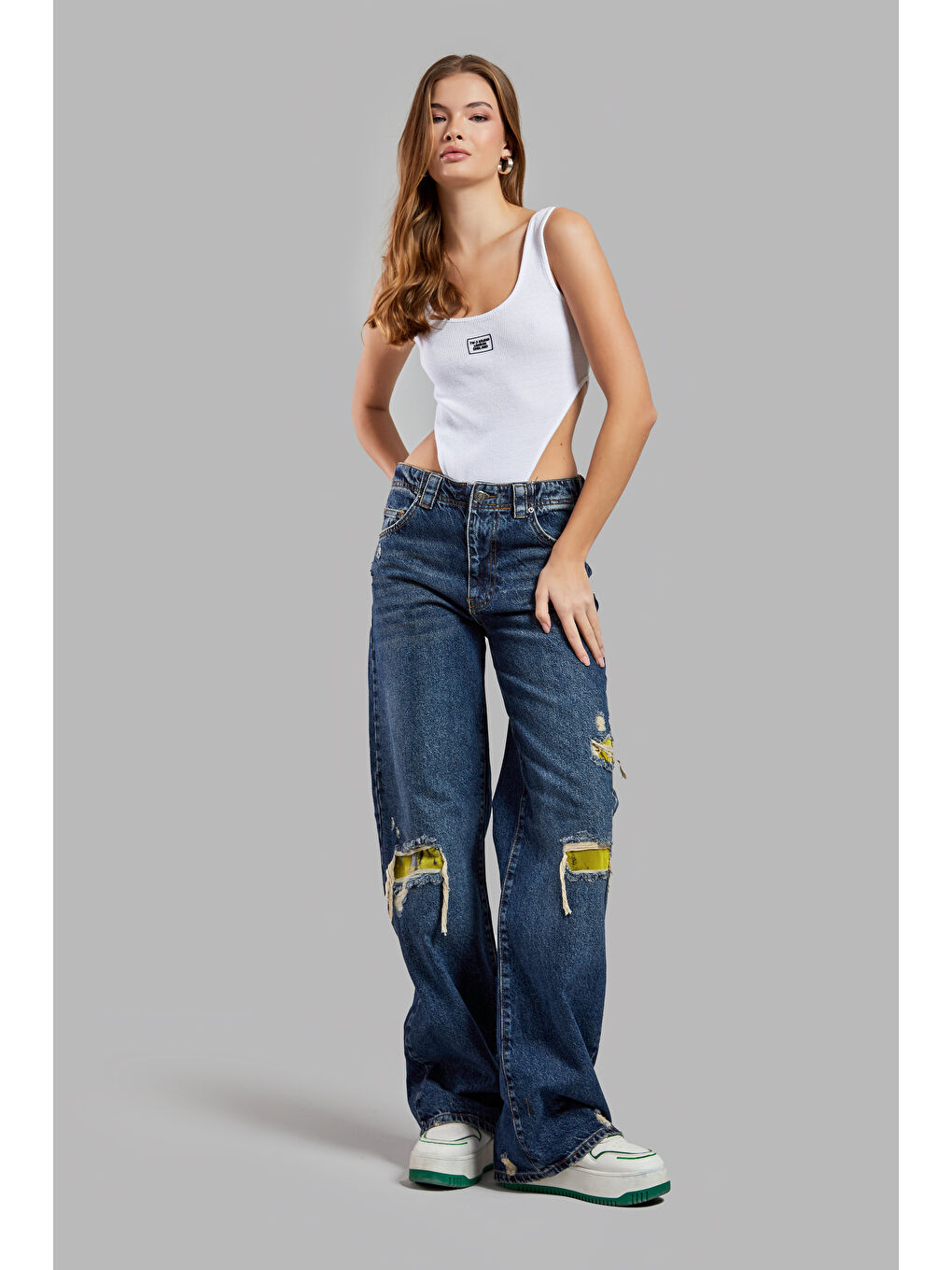 Mavi Kadın Jean Rengi 10W48 Tailored Relax Fit Etnik Desenli Denim-4