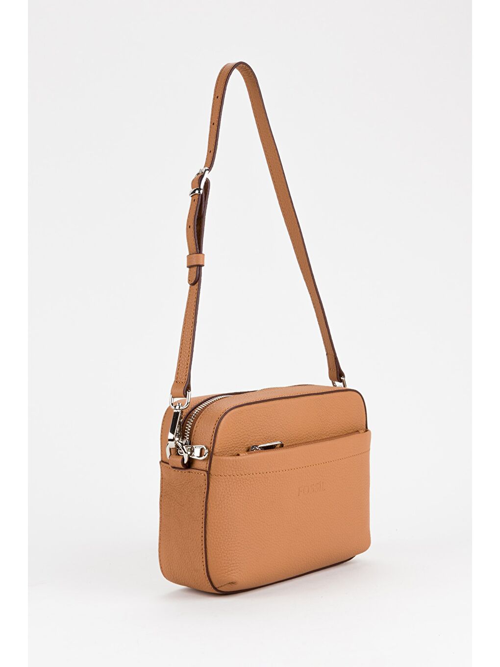 Kahverengi %100 Hakiki Deri Kadın Kolon Askılı Çapraz Omuz Çantası-2