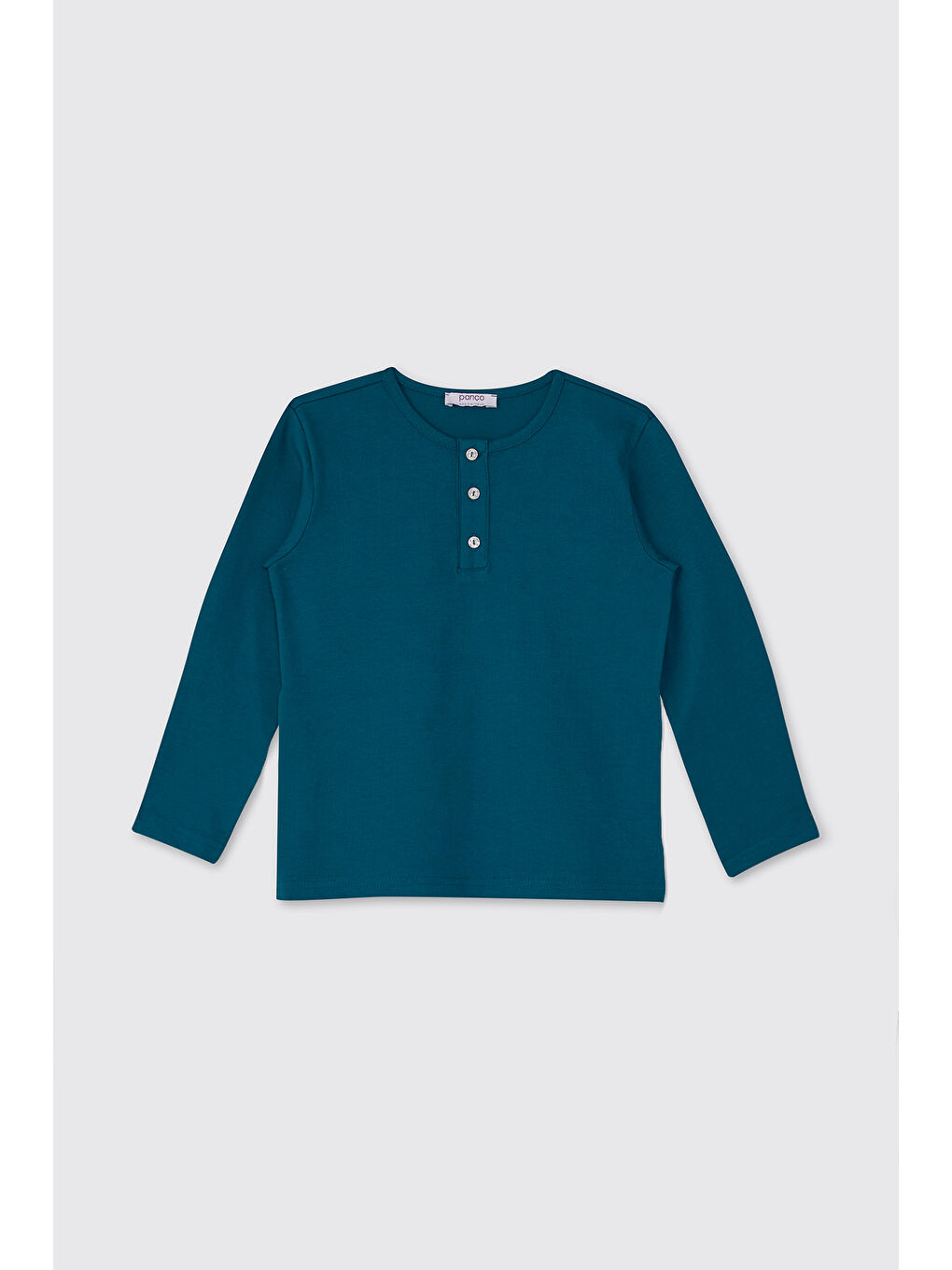 Erkek Çocuk Yakası Düğmeli Petrol Tişört