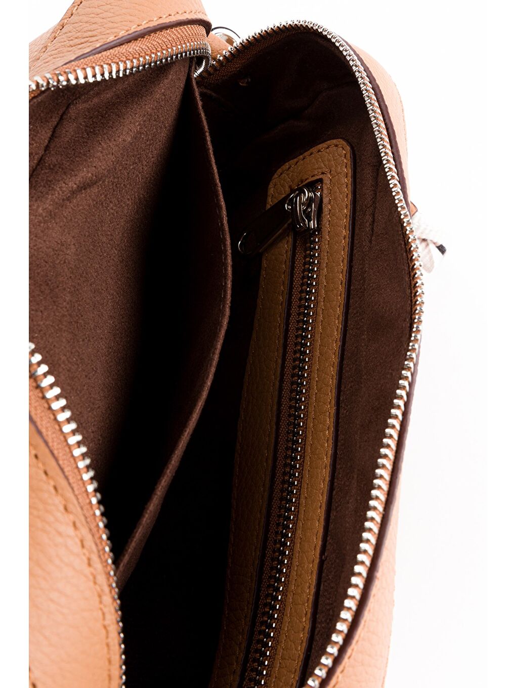 Kahverengi %100 Hakiki Deri Kadın Kolon Askılı Çapraz Omuz Çantası-7