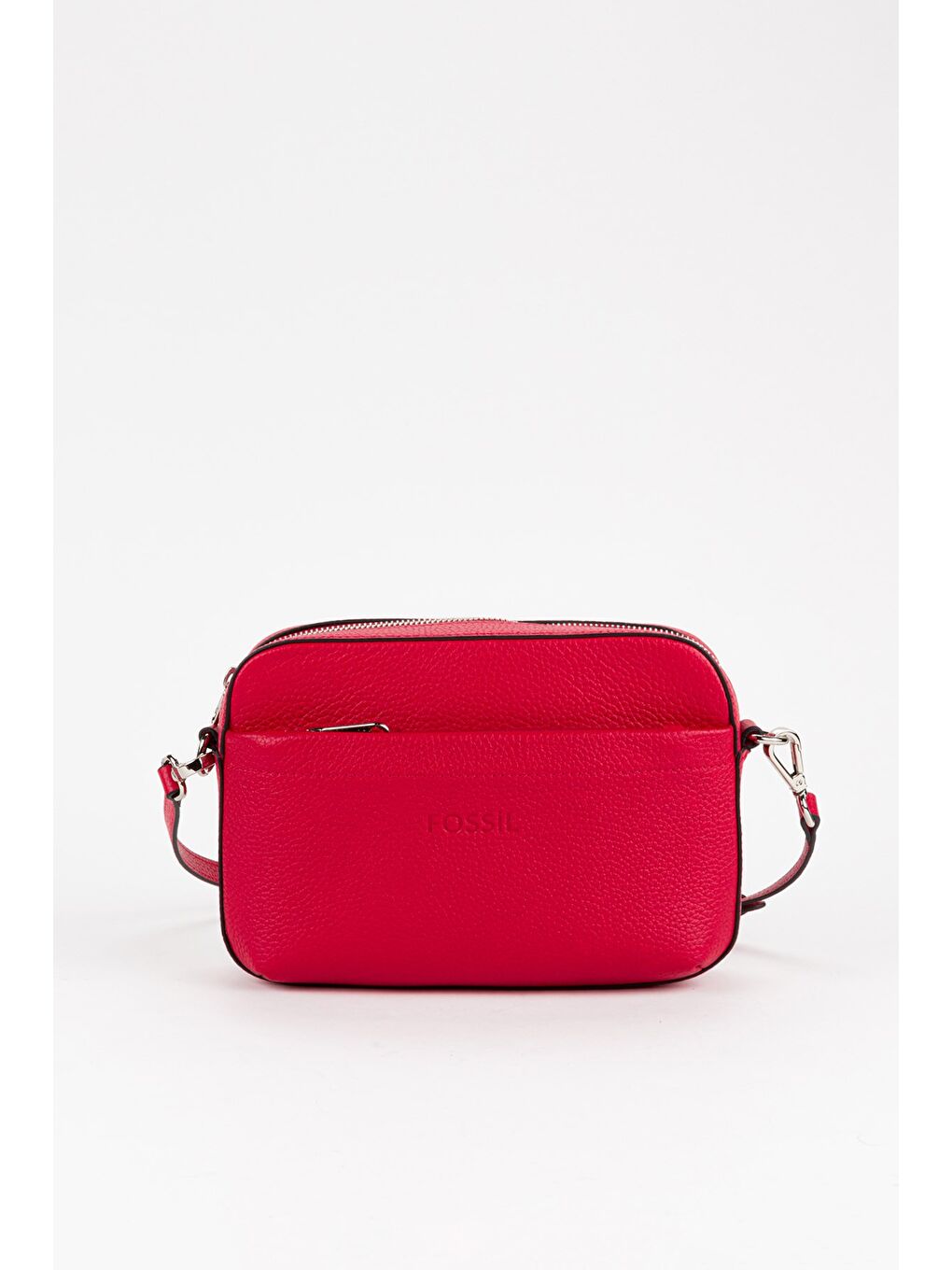 Kırmızı %100 Hakiki Deri Kadın Kolon Askılı Çapraz Omuz Çantası-1