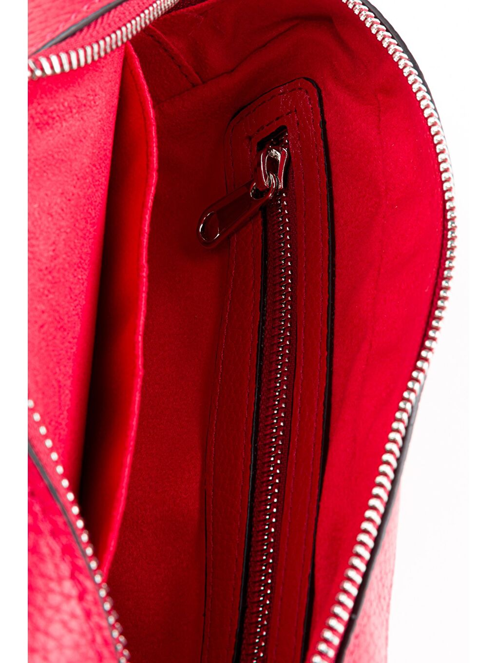 Kırmızı %100 Hakiki Deri Kadın Kolon Askılı Çapraz Omuz Çantası-7