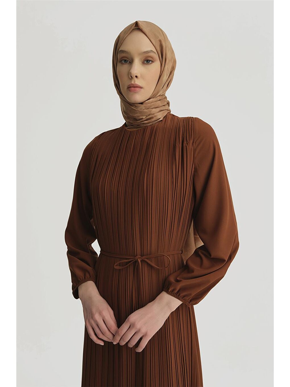 Kahverengi Elbise Ortd9435-1 Acı Kahve-2