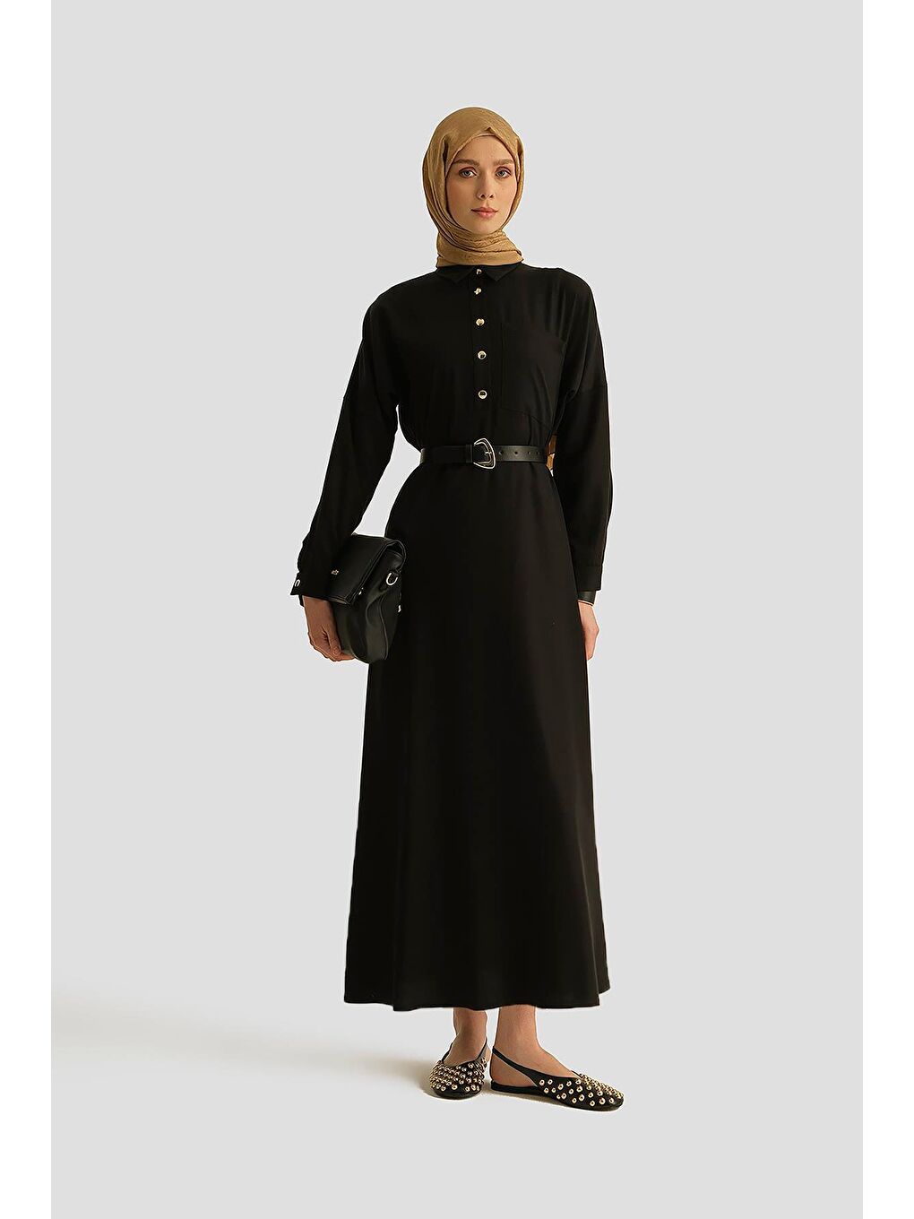 Lyocell Elbise 25Yd4236 Siyah