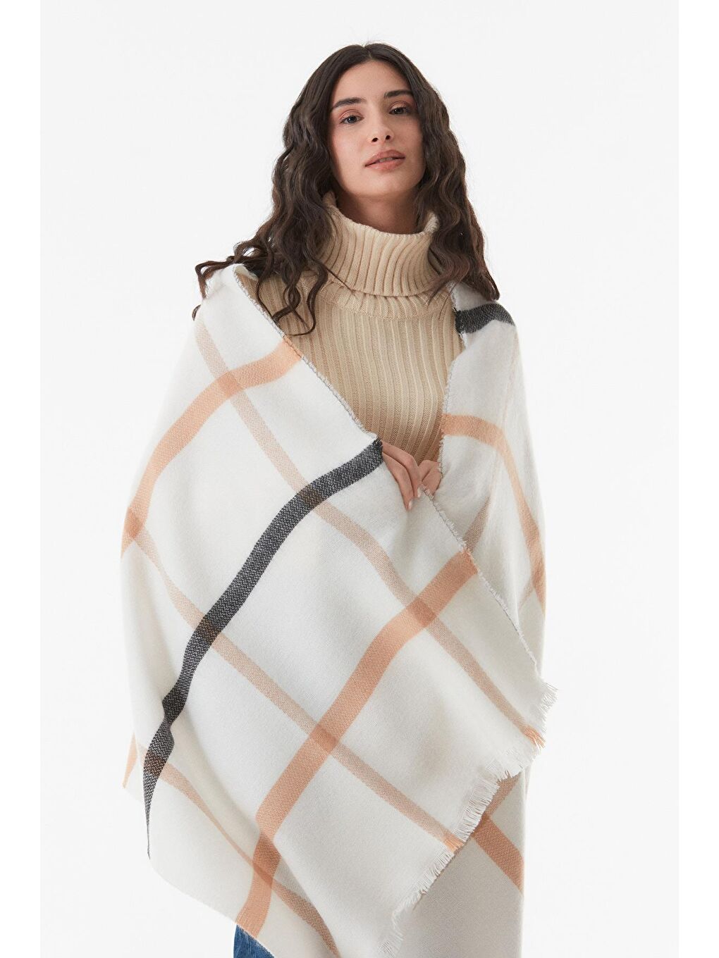 Sarı Çizgili Yumuşak Dokulu Şal-2