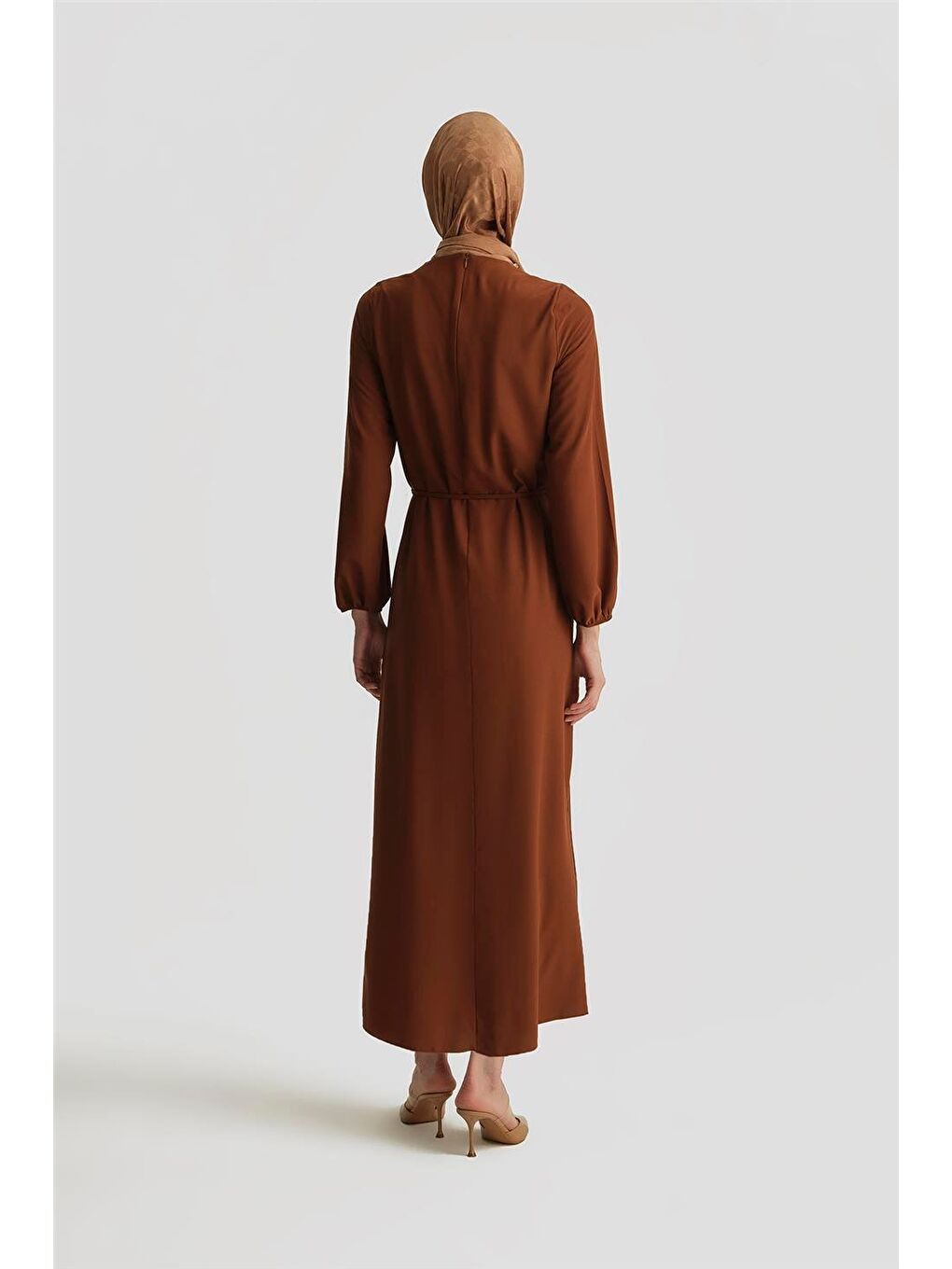 Kahverengi Elbise Ortd9435-1 Acı Kahve-4