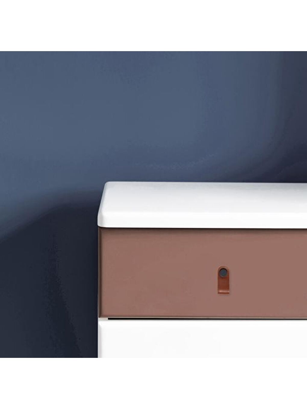 Kahverengi Deri Düğme Kulp - Kahve / Siyah-2