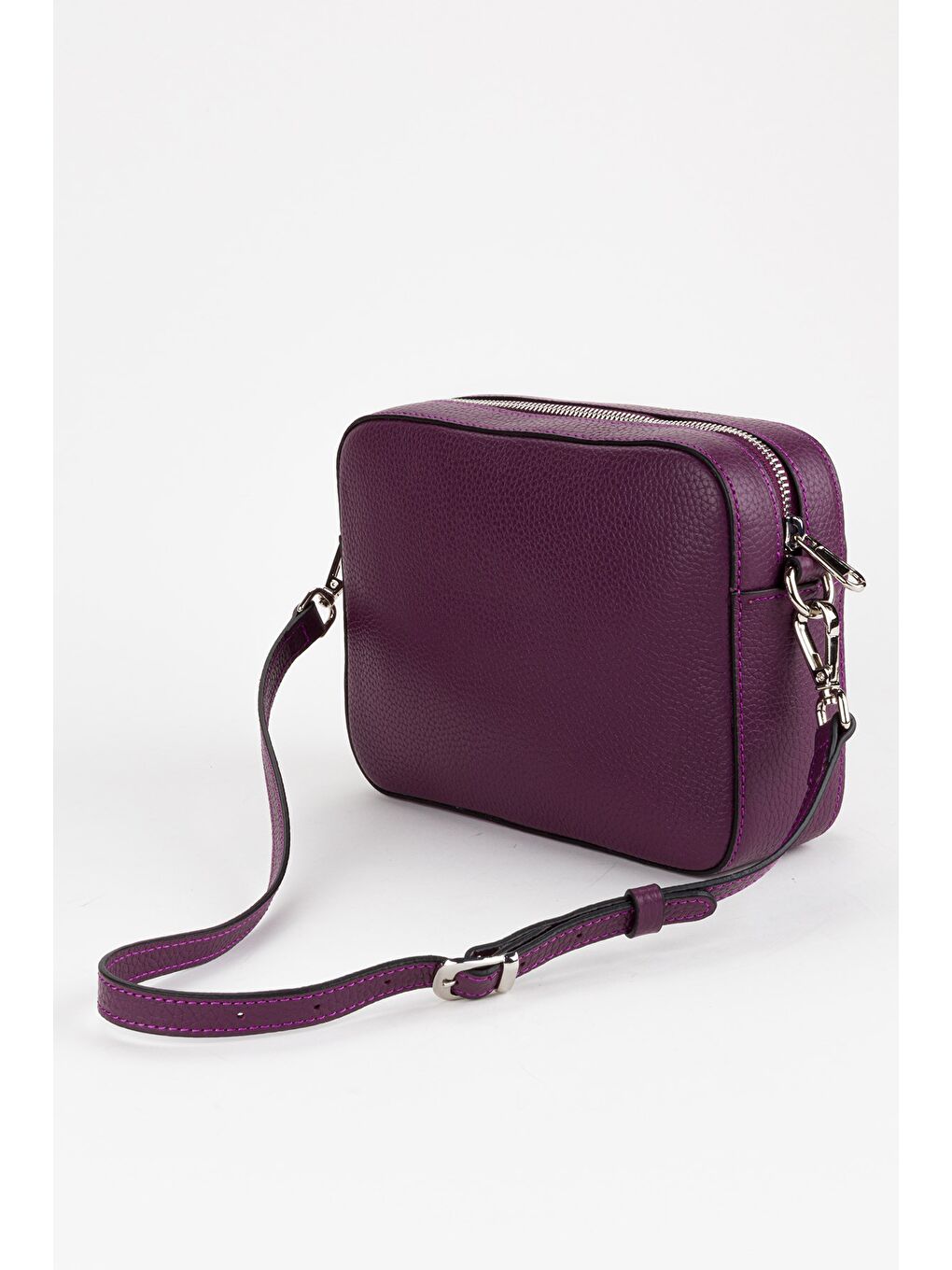 Mürdüm %100 Hakiki Deri Kadın Kolon Askılı Çapraz Omuz Çantası-4