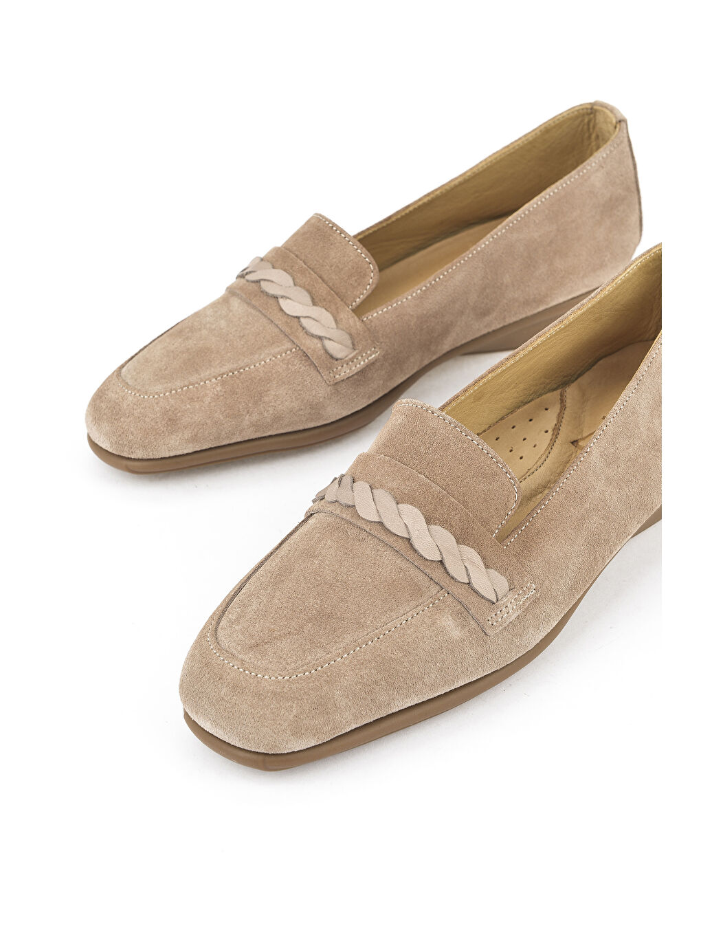 Bej Kadın Hakiki Deri Konfor Ayakkabı 1511050Z25992 Vizon-5