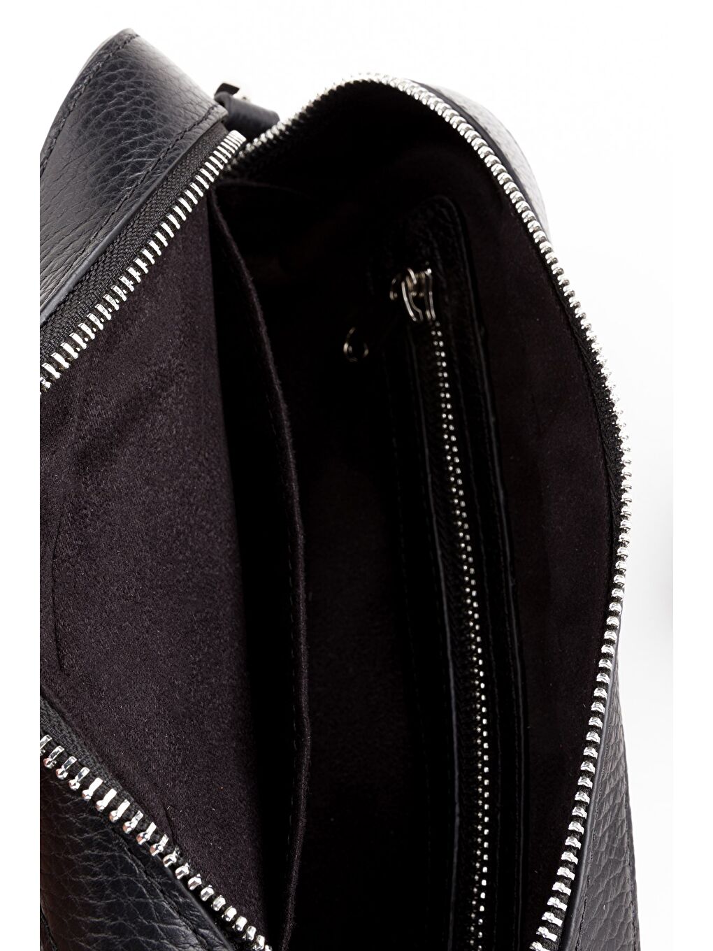 Siyah %100 Hakiki Deri Kadın Kolon Askılı Çapraz Omuz Çantası-6