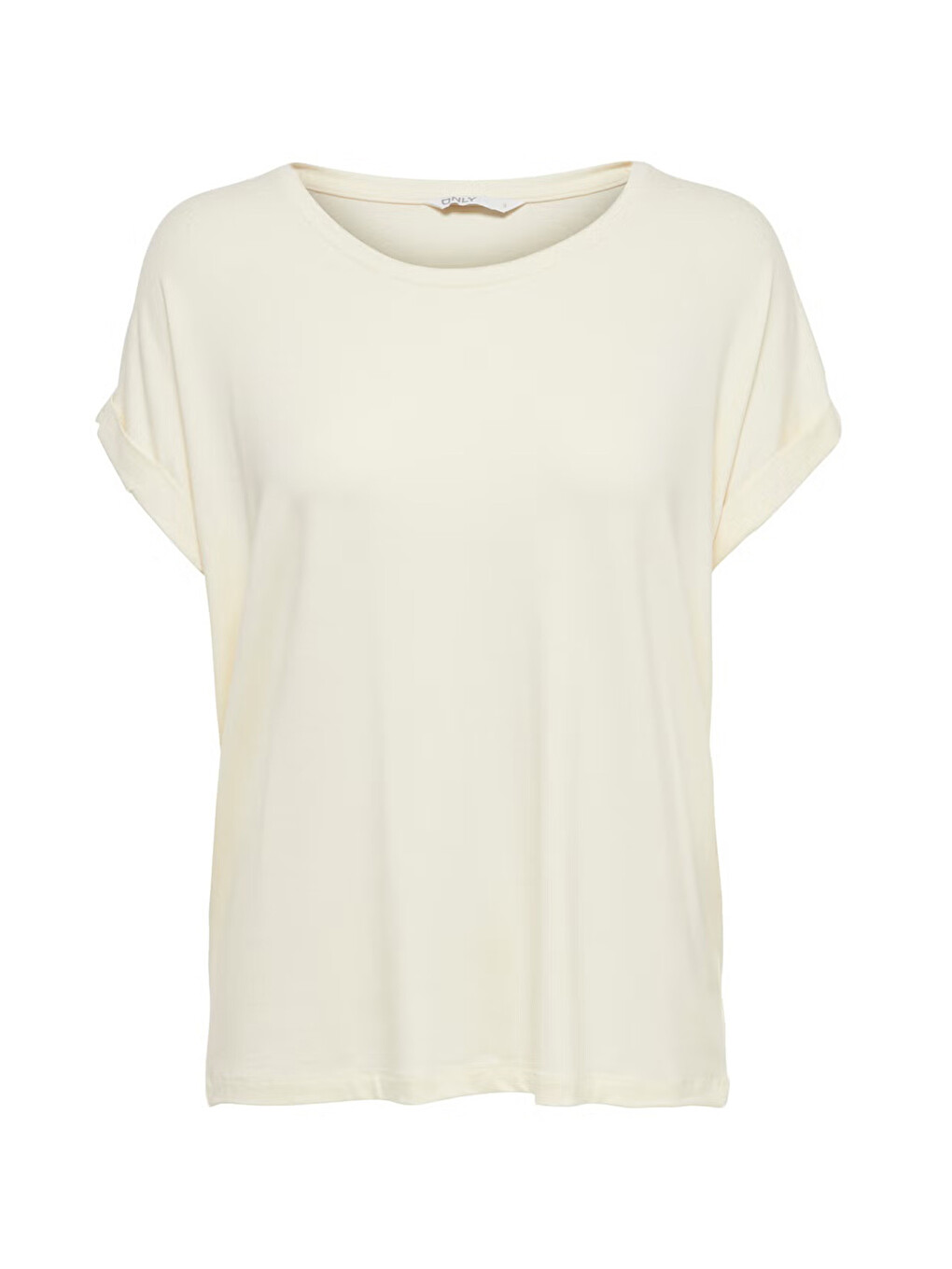 Ekru Regular Fit Bisiklet Yaka Onlmoster Kadın T Shirt 15106662-2