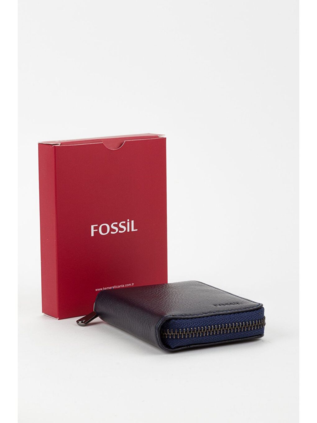 Lacivert Kutulu Hakiki Deri  Fermuarlı El Portföyü Kartlık Cüzdan-6