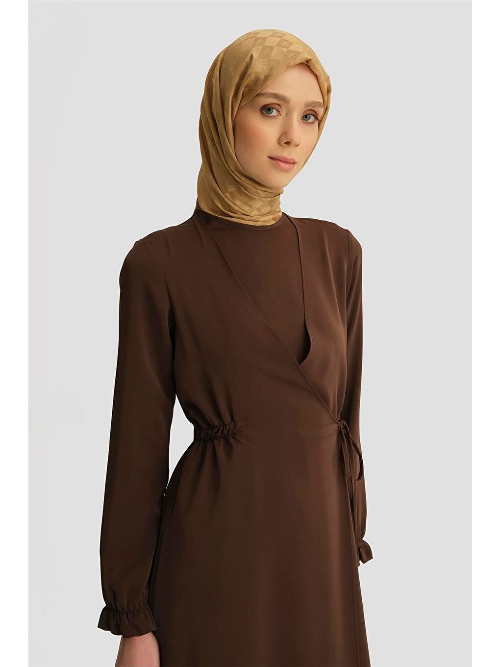 Anvelop Elbise 25Yh9230 Kahverengi