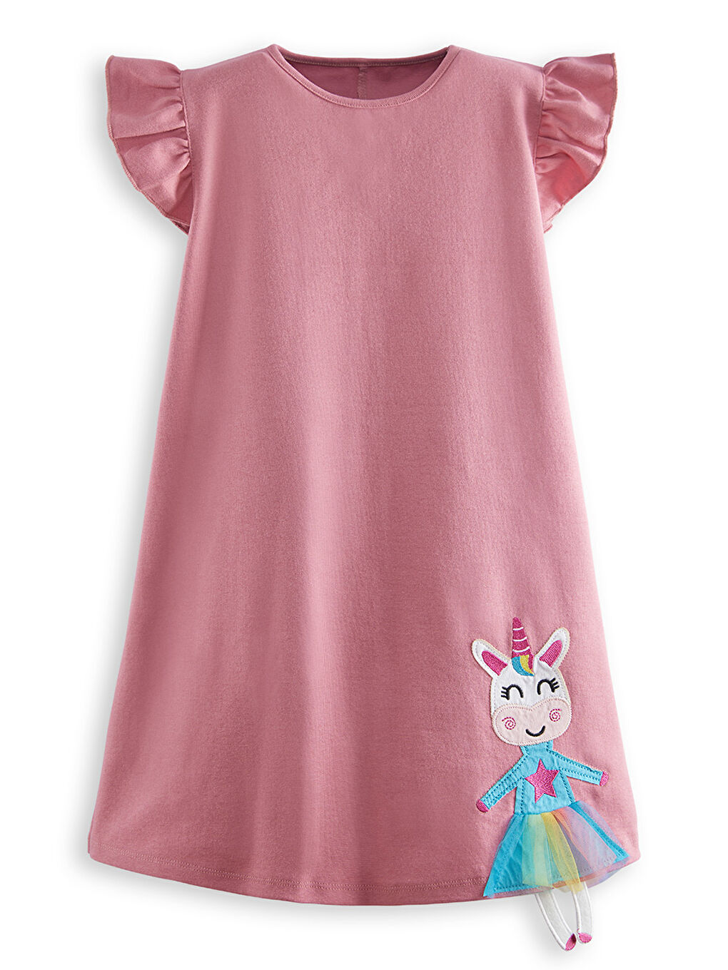 Lilycorn Kız Çocuk Pembe Yazlık Elbise-2