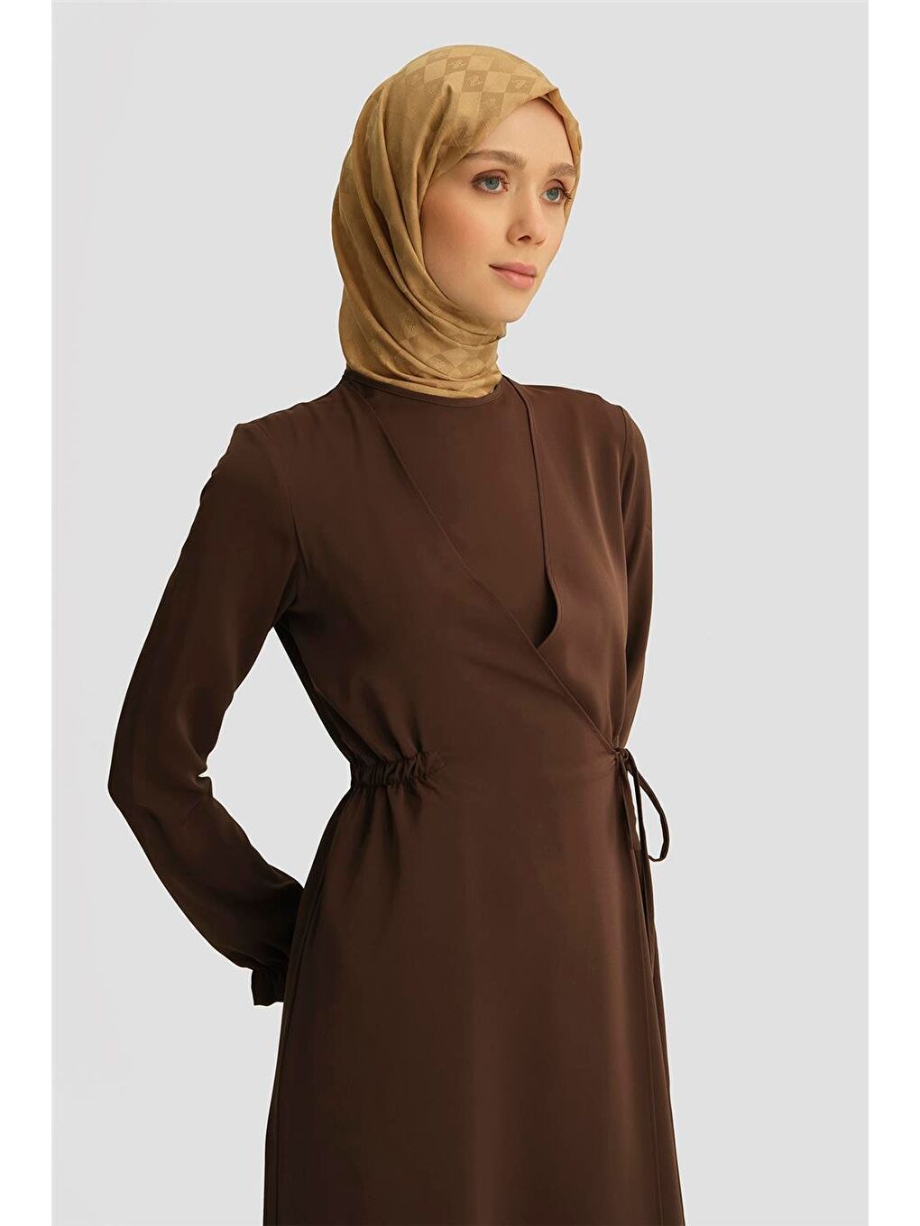 Anvelop Elbise 25Yh9230 Kahverengi-3