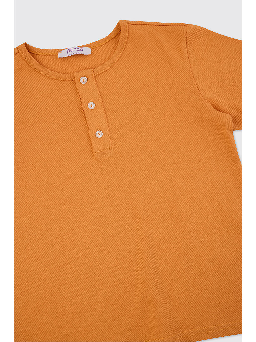 Turuncu Erkek Çocuk Yakası Düğmeli Oranj Tişört-2
