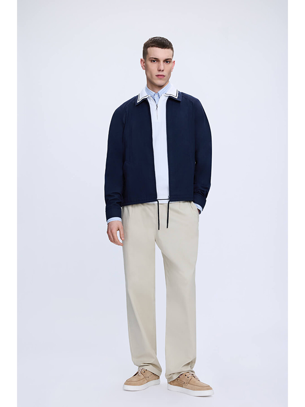 Ekru Rahat Kesim Yandan Cepli Jogger Pantolon-3