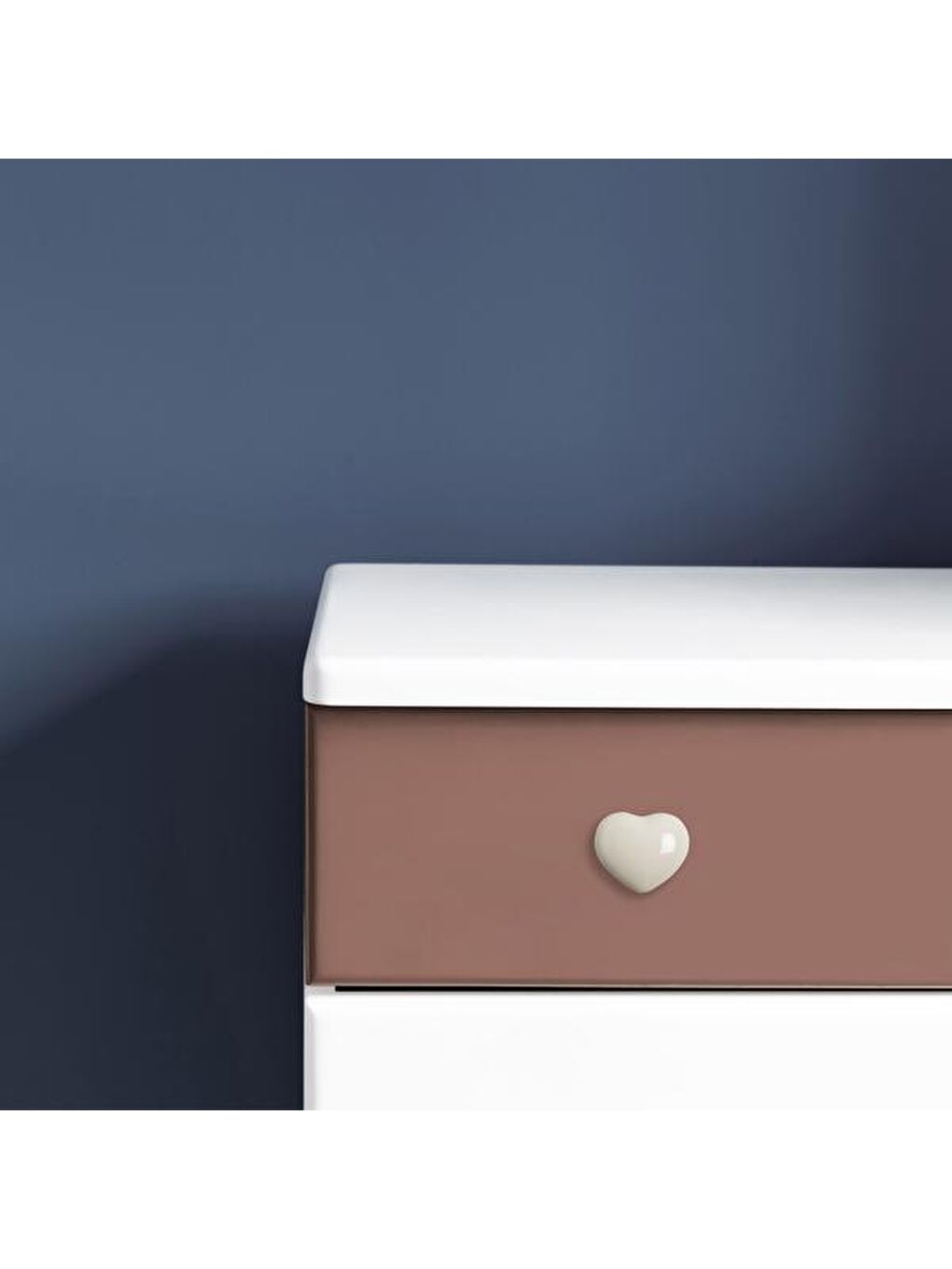 Büyük Kalp Düğme Kulp - Beyaz-1