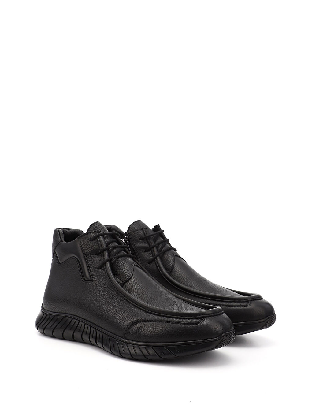 Mor Erkek ZÜMRÜT-SİYAH Fermuarlı Hakiki Deri Outdoor Bot-1