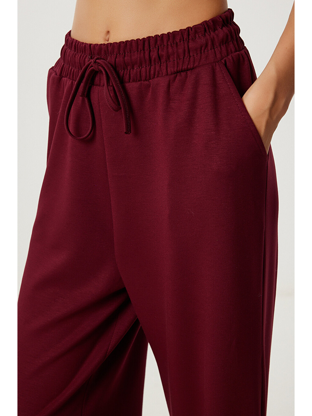 Bordo Rahat Esnek Örme Alt-Üst Takım BORDO LBY0004-3