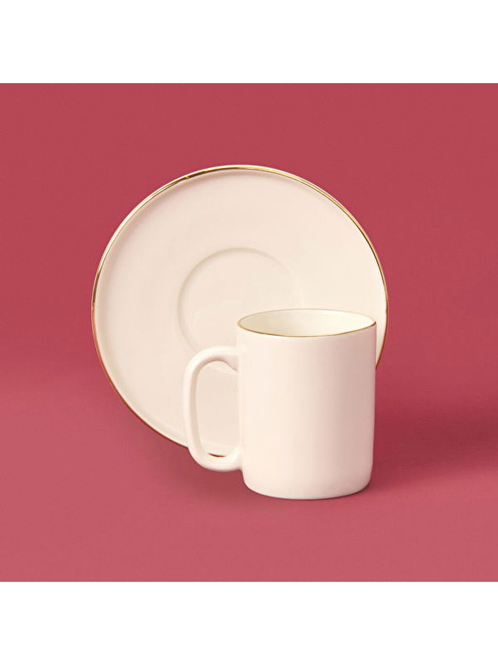 12 Parça Altın Yaldızlı Kahve Fincan Seti - Beyaz-1