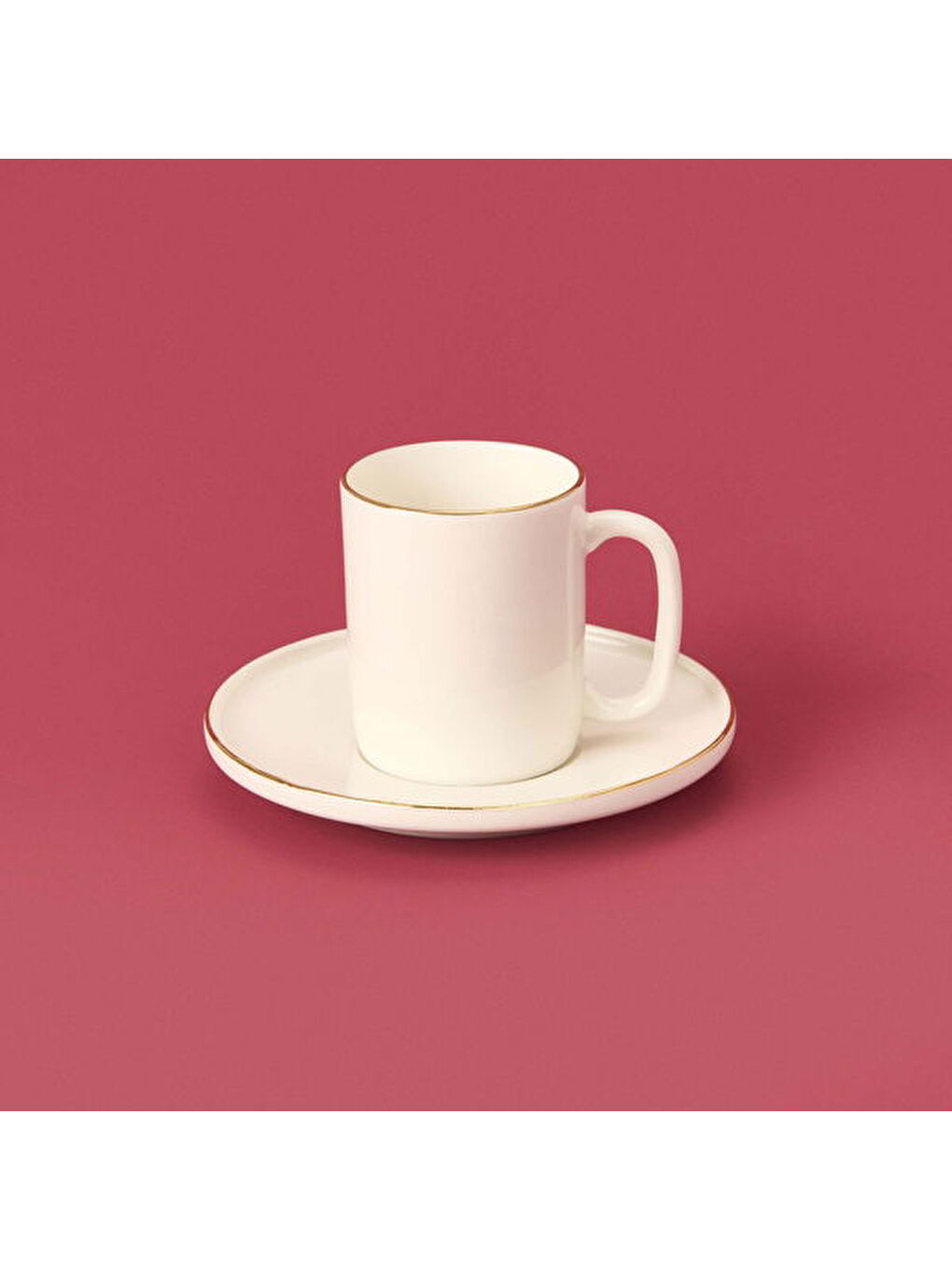 12 Parça Altın Yaldızlı Kahve Fincan Seti - Beyaz-3