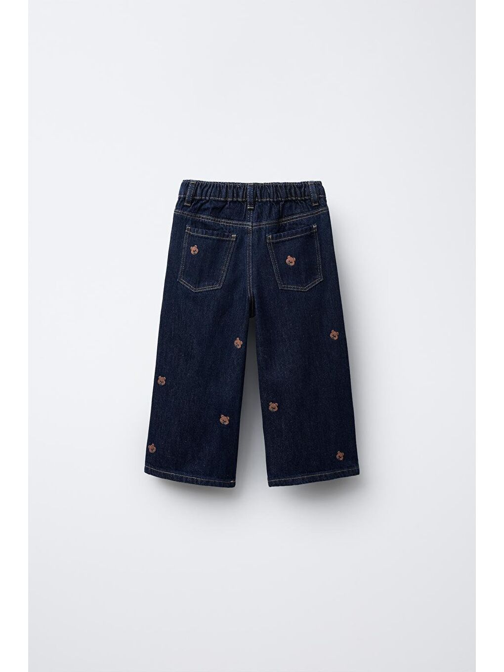 Karışık Kız Çocuk Pamuklu Kırmızı Ayı Baskılı Sweatshirt Ve Nakışlı Jean Pantolon Takım – Rahat Günlük Stil-8