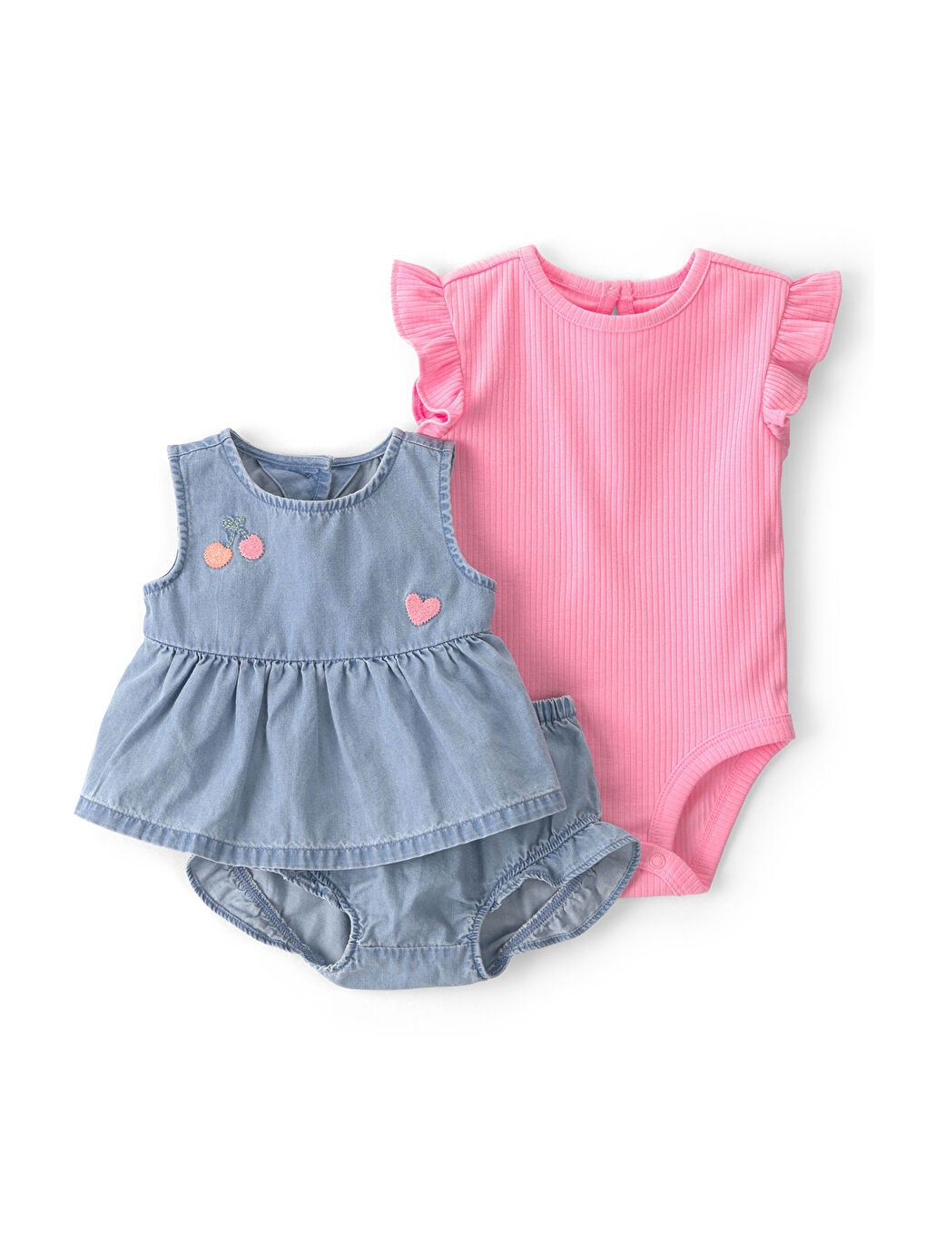 Kız Bebek Body Şort Set 3 Ay-24 Ay Mavi