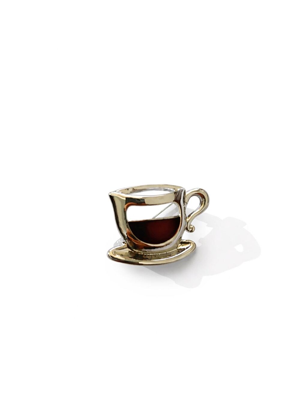 Gri Tea Time kadın Broş Yaka İğnesi-1