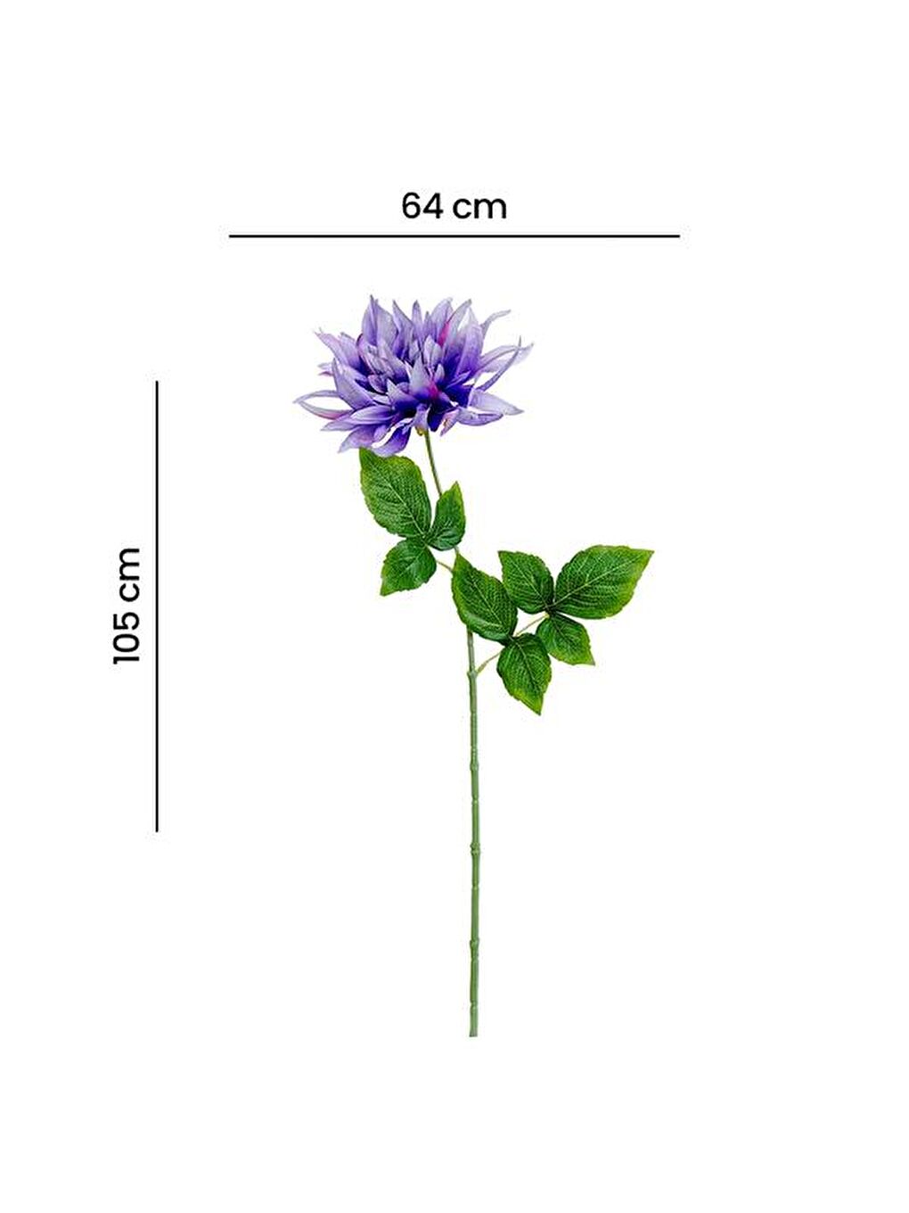 Dekoratif Dahlia Mor Yapay Çiçek - 64 cm-3