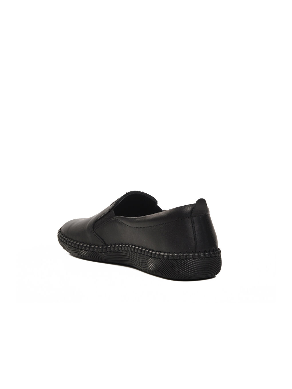 Siyah Hakiki Deri Kadın Casual Ayakkabı 04035 Z-3