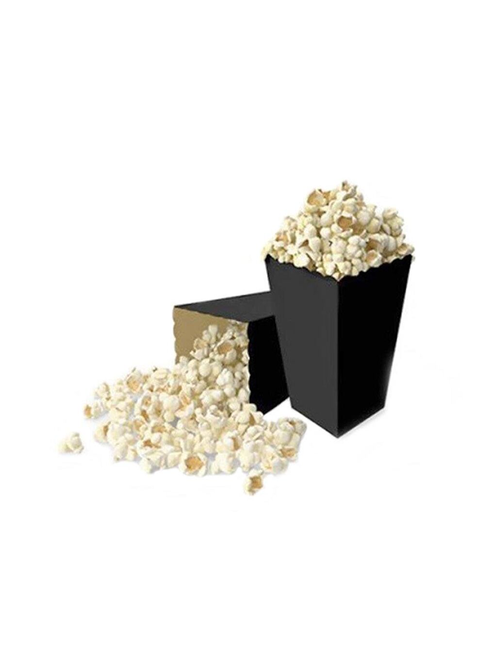 Patlamış Mısır Kutusu Popcorn Kutusu Siyah 8'Li-1