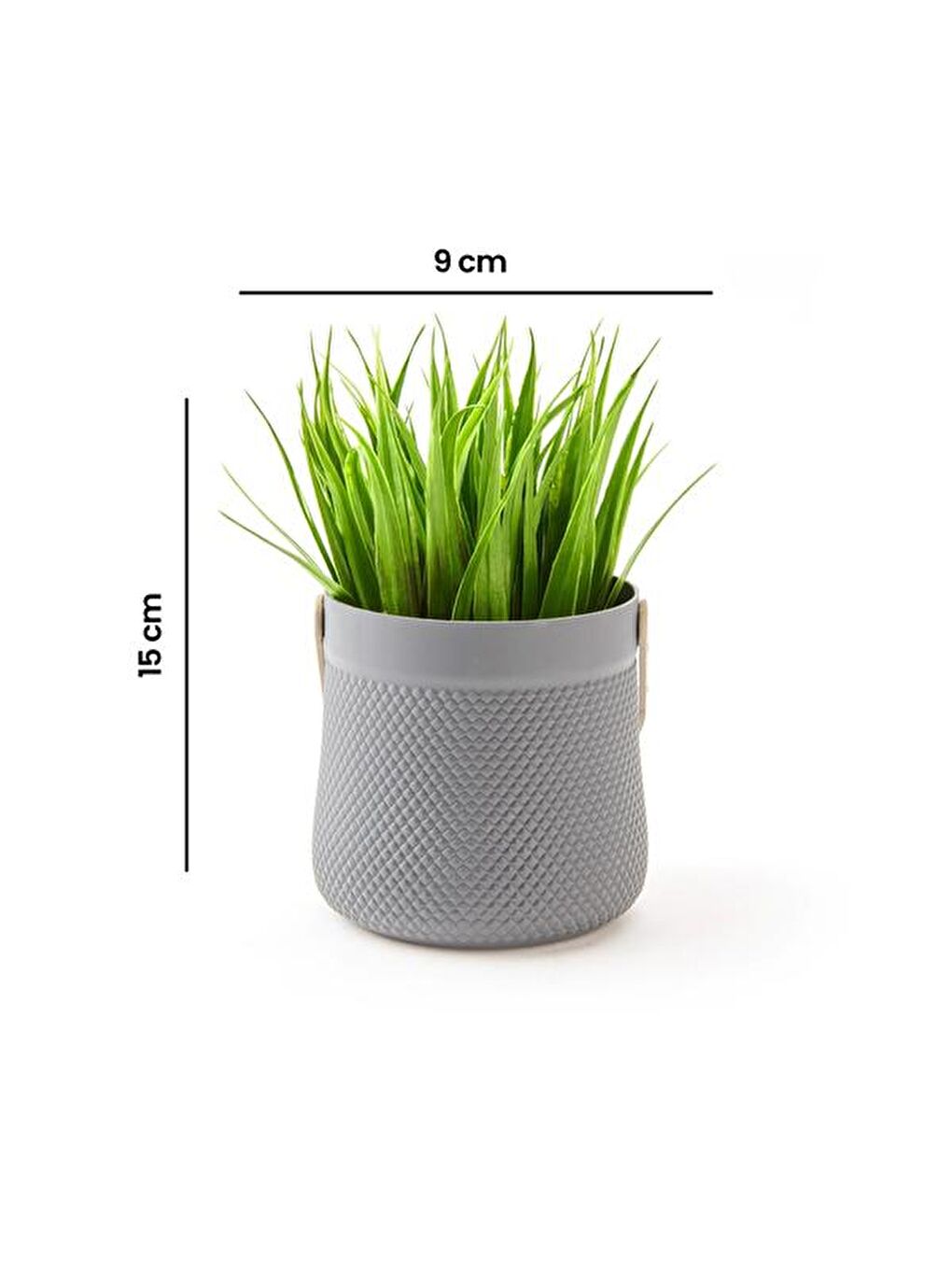 Karışık Kulplu Saksılı Yapay Çiçek - Renkli - 15x9 cm-4