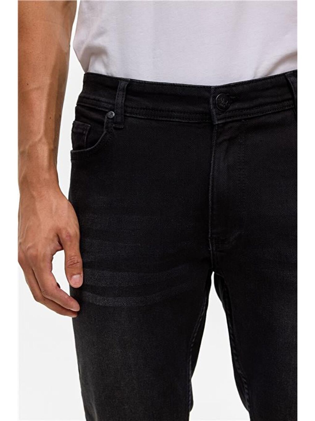 Siyah Slim Denim Pantolon-2