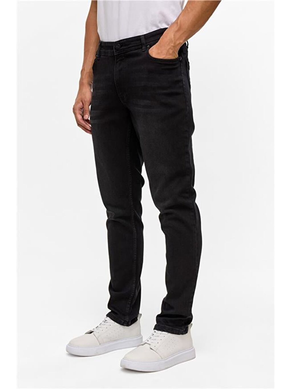 Siyah Slim Denim Pantolon-3
