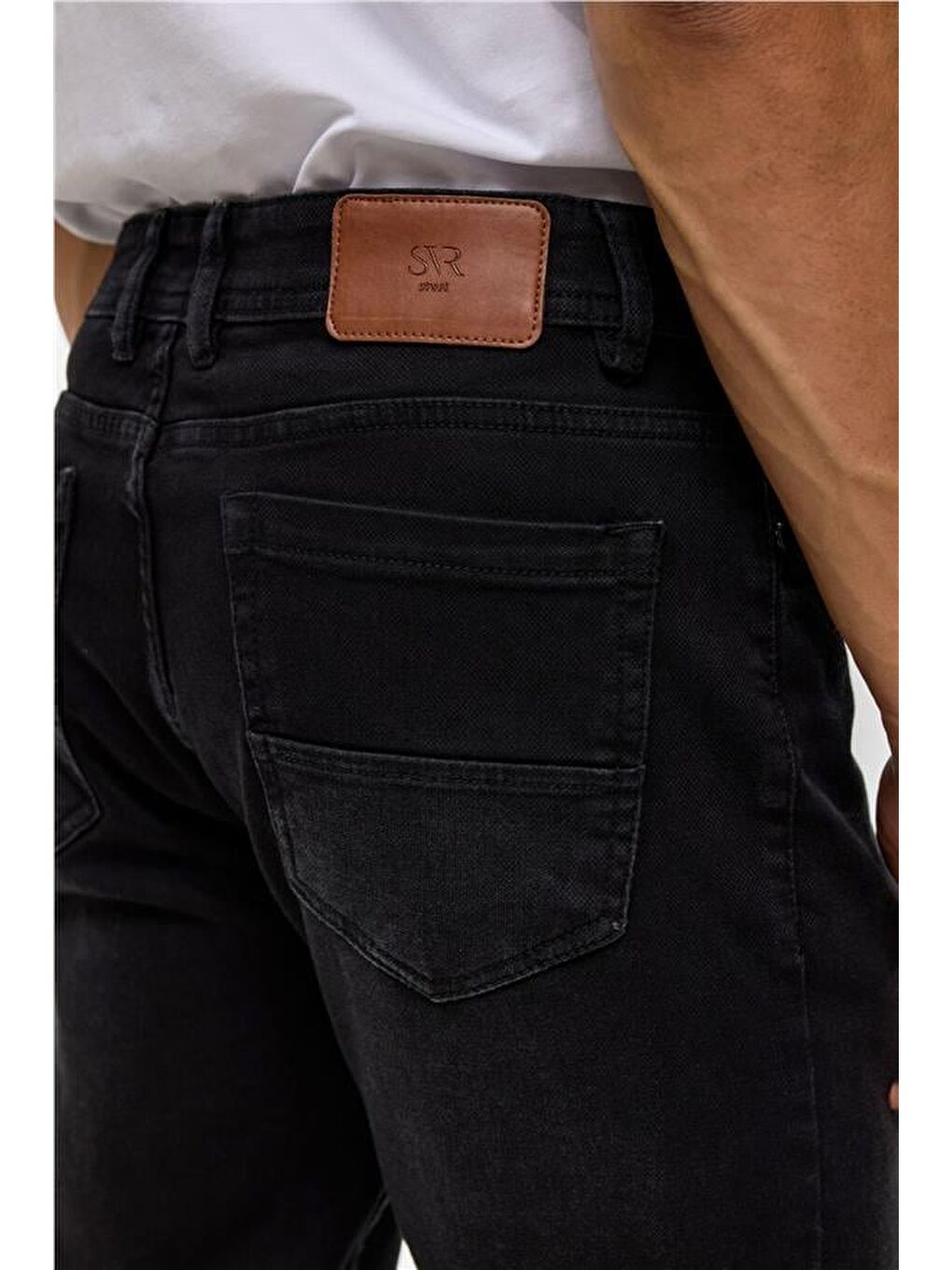 Siyah Slim Denim Pantolon-4