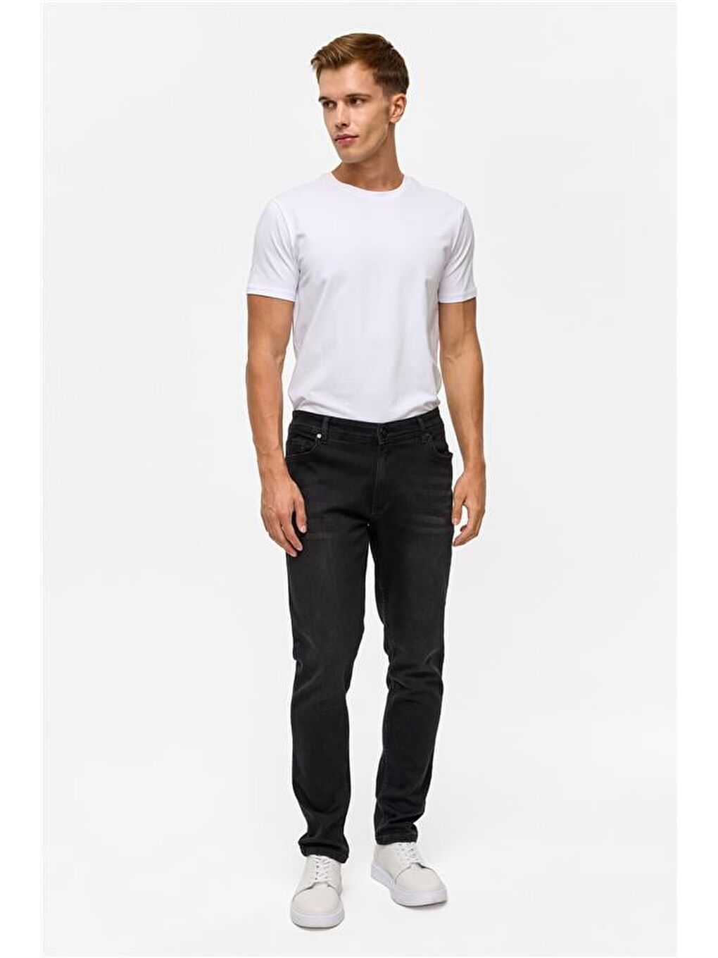 Siyah Slim Denim Pantolon-5