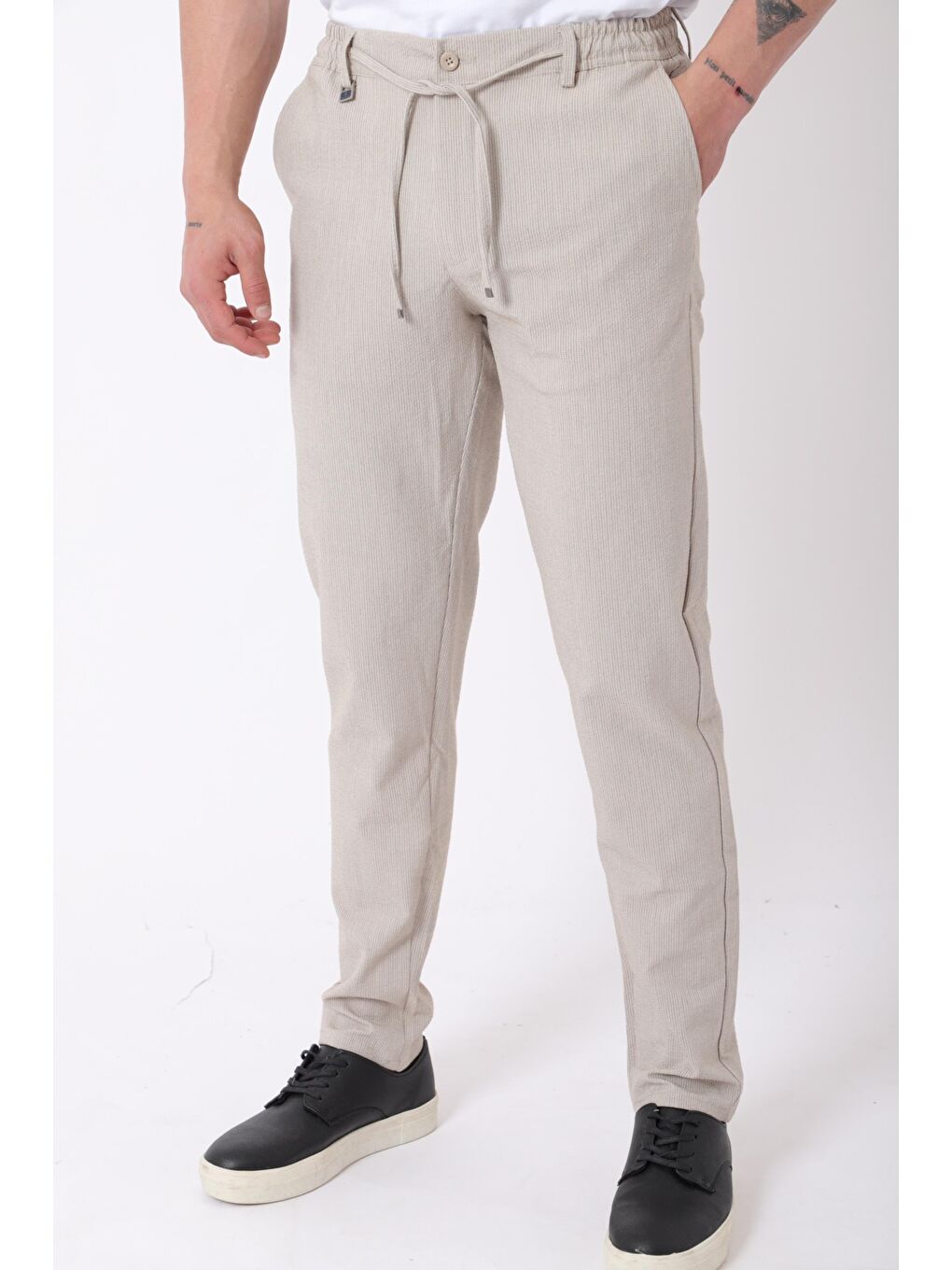 Bej Bel Lastikli Hitit Model Jogger Pantolon CPT-1_0397