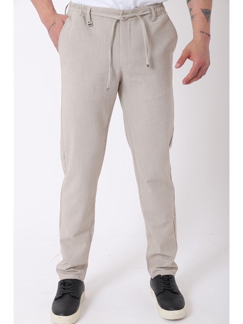 Bej Bel Lastikli Hitit Model Jogger Pantolon CPT-1_0397-3