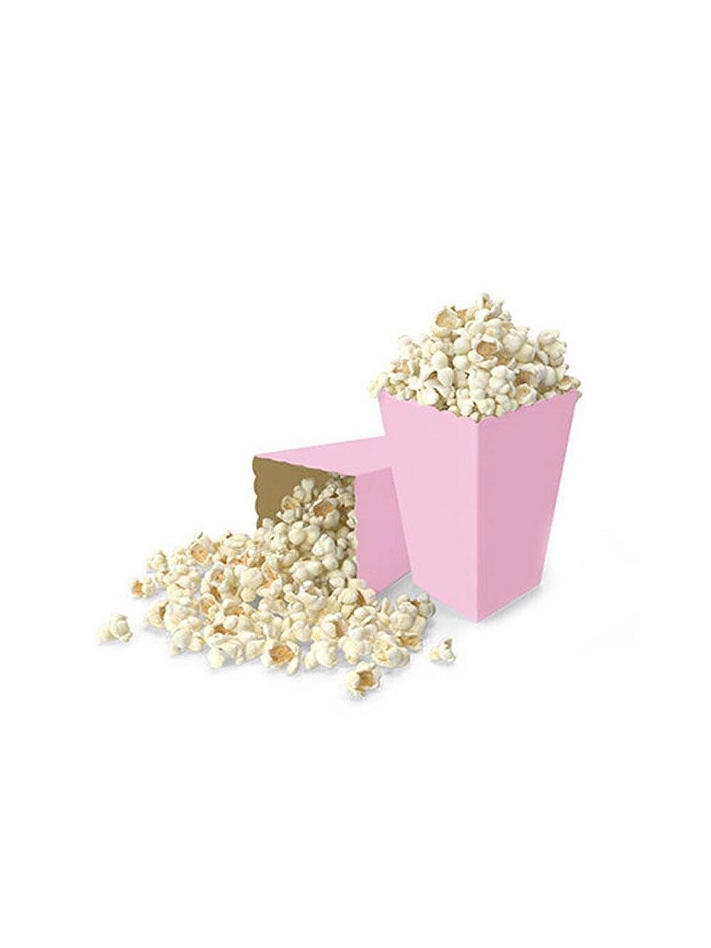 Makaron Pembe Patlamış Mısır Kutusu Popcorn Kutusu 8'li-1