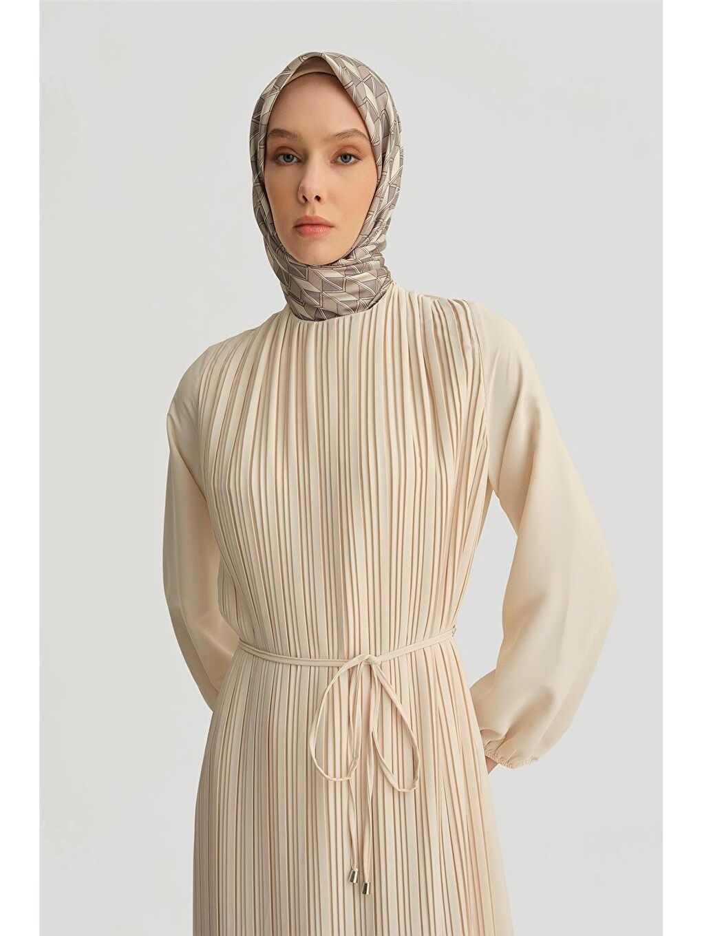 Elbise Ortd9435-1 Bej-2