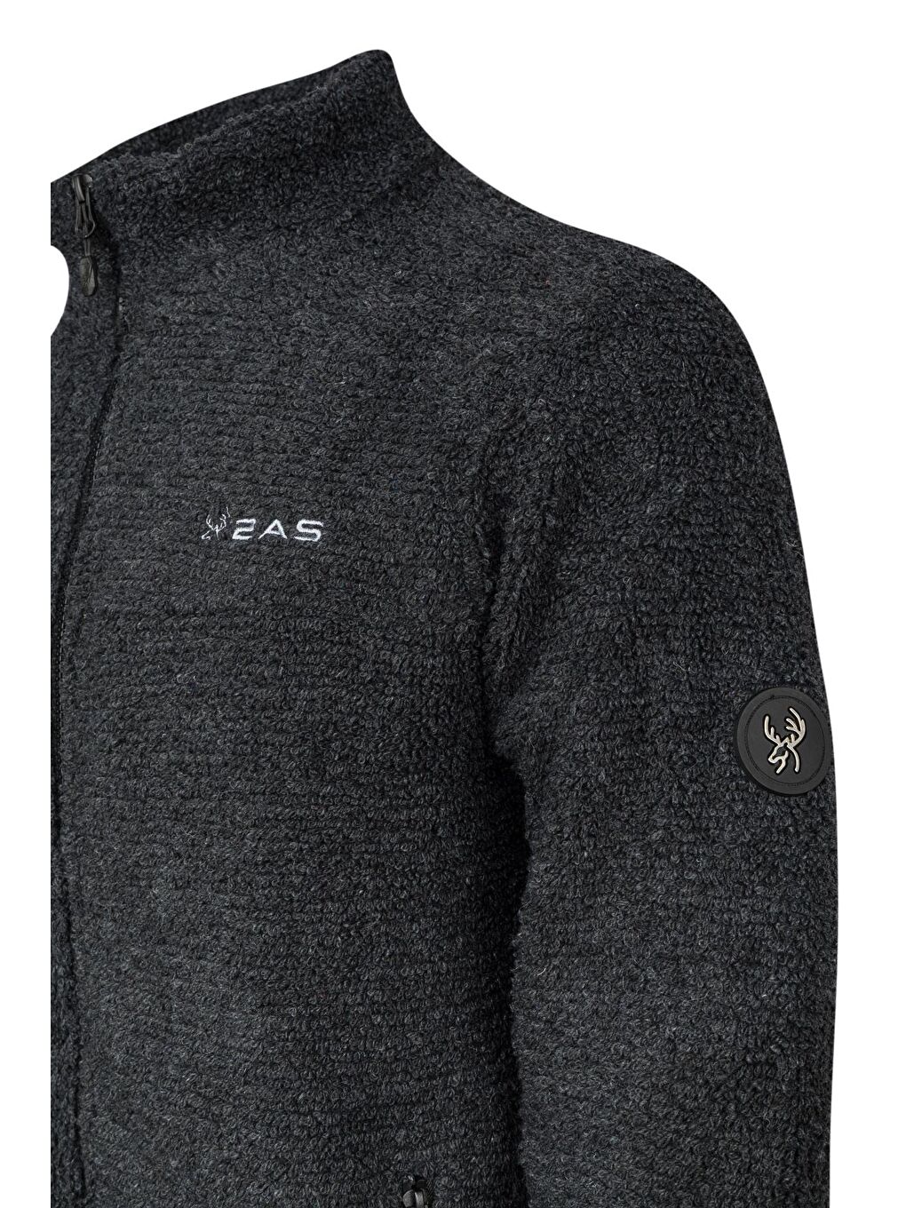 Hanoi Erkek Dik Yaka Havlu Merino Sweatshirt Siyah-2