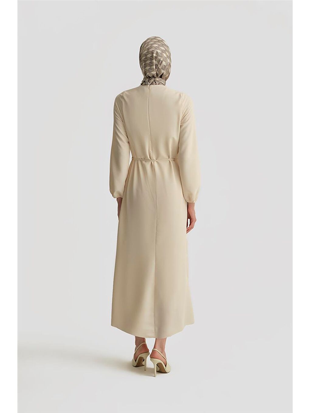 Elbise Ortd9435-1 Bej-4
