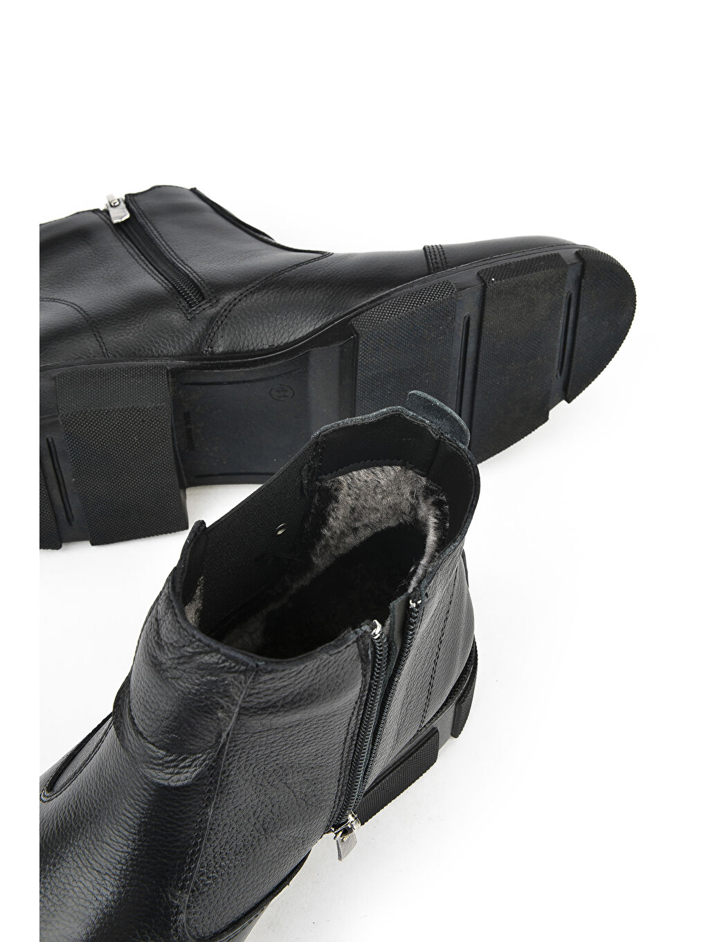 Erkek Hakiki Deri Kürklü Bot 153999Z017 Siyah-3
