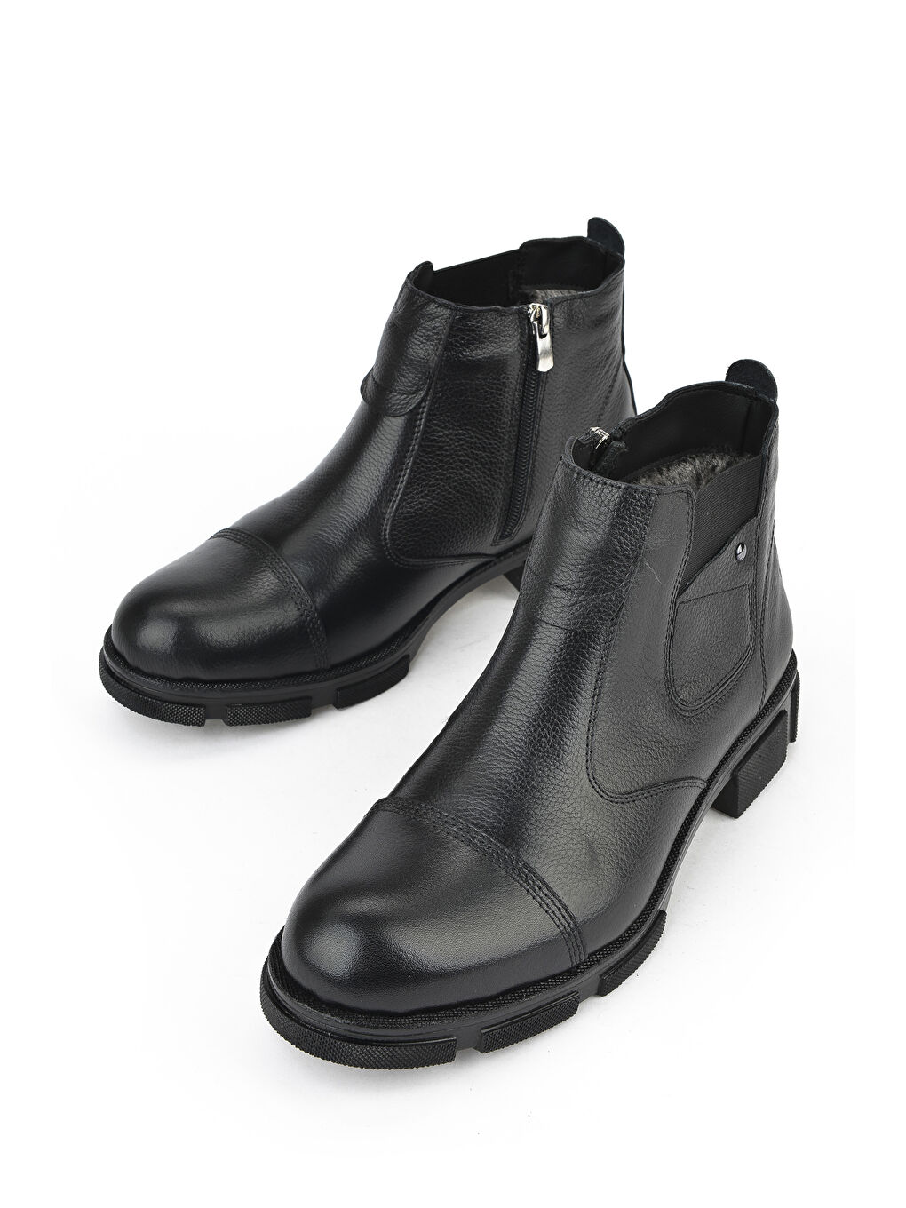 Erkek Hakiki Deri Kürklü Bot 153999Z017 Siyah-4