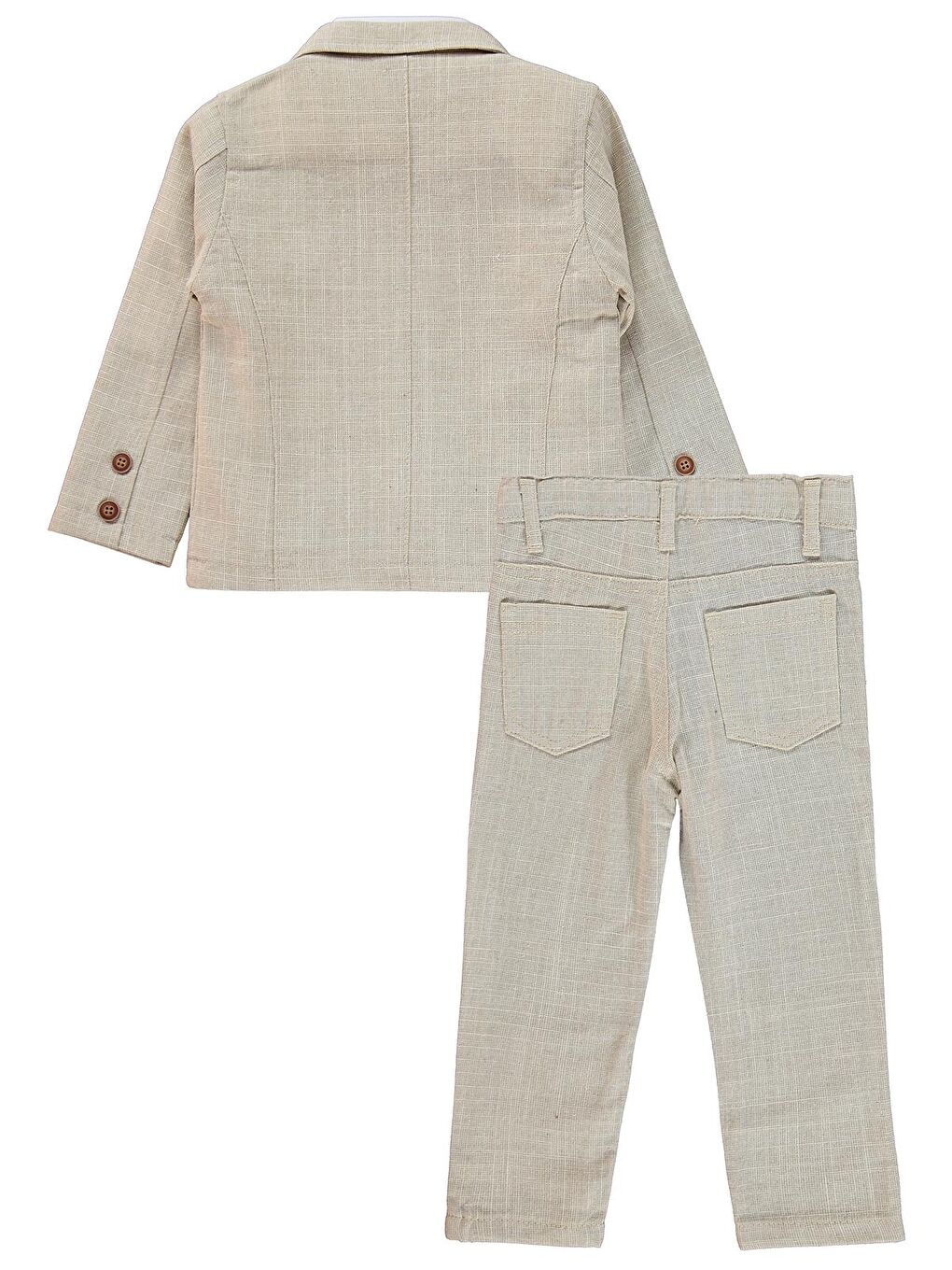 Boys Ceketli 3'lü Keten 2-5 Yaş Takım - Bej-3