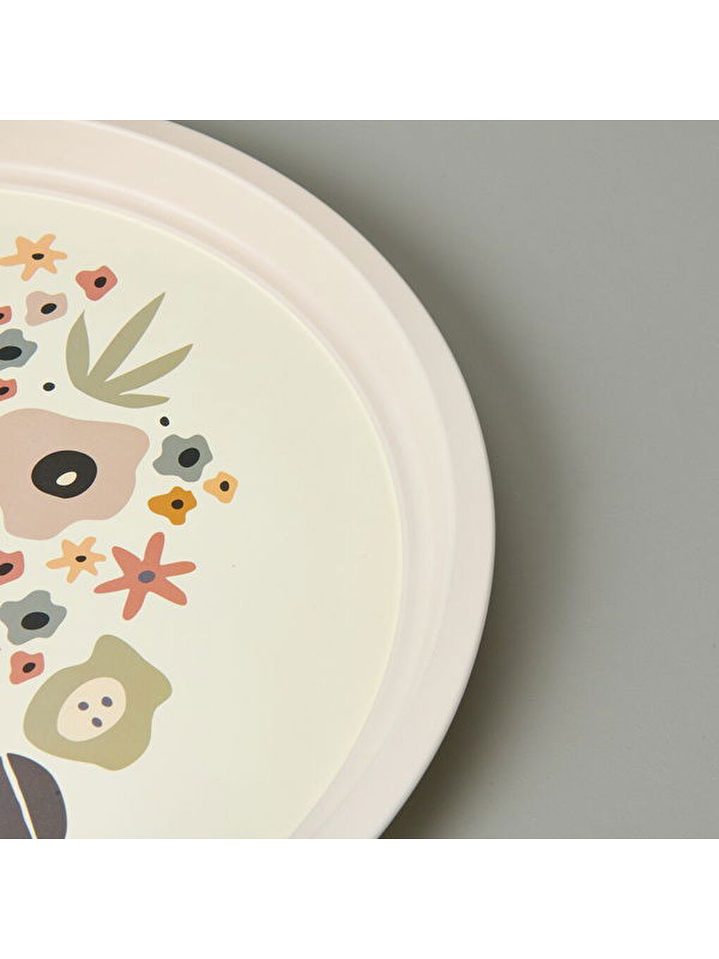 Karışık Çiçekli Metal Tepsi - Renkli - 35x35 cm-3