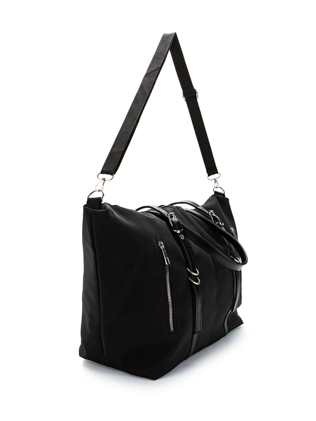 Cep Detaylı Suni Deri Kadın Kol Çanta Glide Siyah-2