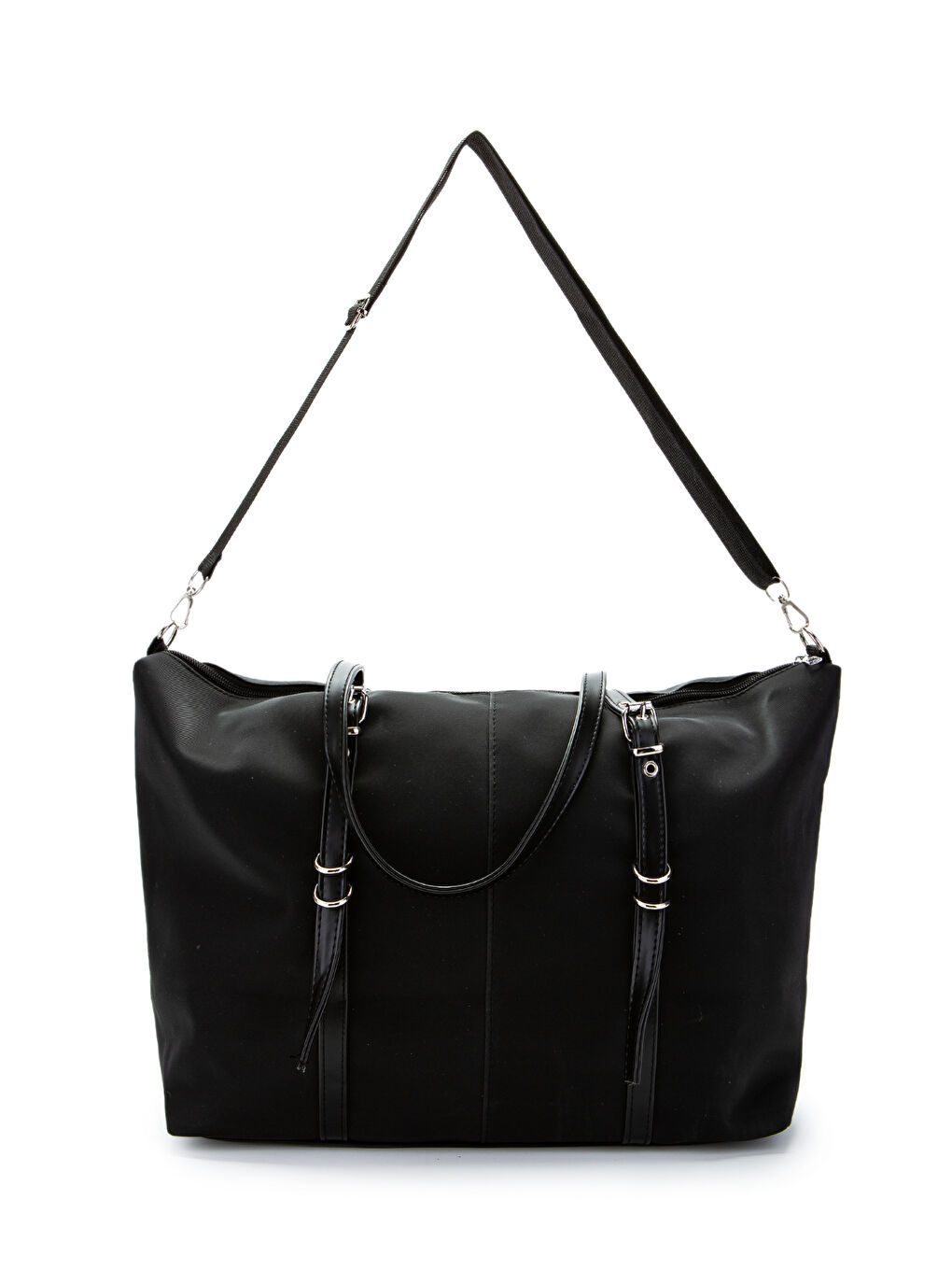 Cep Detaylı Suni Deri Kadın Kol Çanta Glide Siyah-3