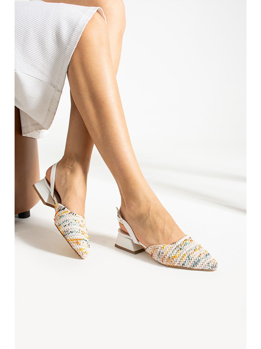 Beyaz Kadın Topuklu Ayakkabı